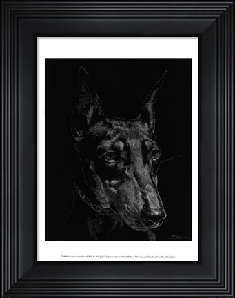 Framed Canine Scratchboard XIII Print