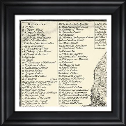 Framed City of Rome Grid I Print