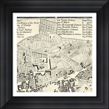 Framed City of Rome Grid II Print