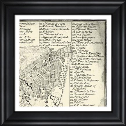 Framed City of Rome Grid III Print
