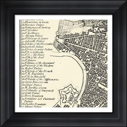Framed City of Rome Grid IV Print