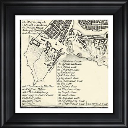 Framed City of Rome Grid VII Print