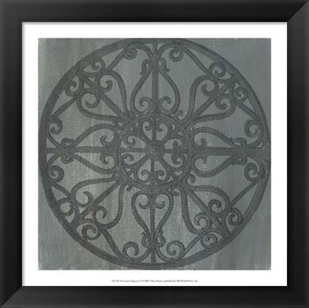 Framed Decorative Elegance V Print