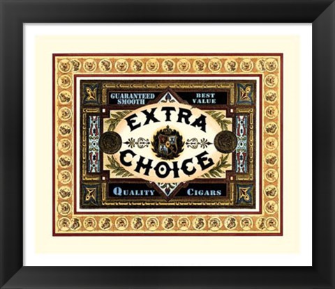 Framed Extra Choice Cigars Print