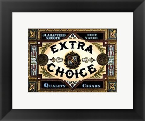 Framed Extra Choice Cigars Print