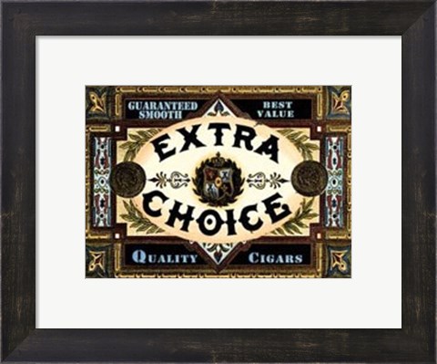 Framed Extra Choice Cigars Print