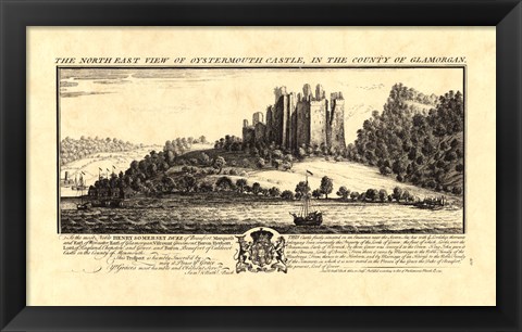 Framed Vintage Oystermouth Castle Print