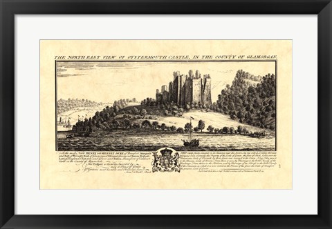 Framed Vintage Oystermouth Castle Print