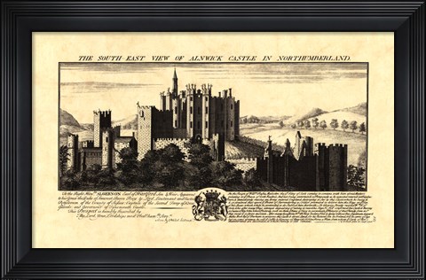 Framed Vintage Alnwick Castle Print