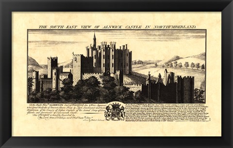 Framed Vintage Alnwick Castle Print