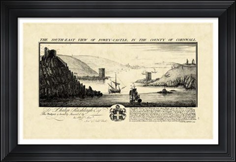 Framed Vintage Fowey Castle Print