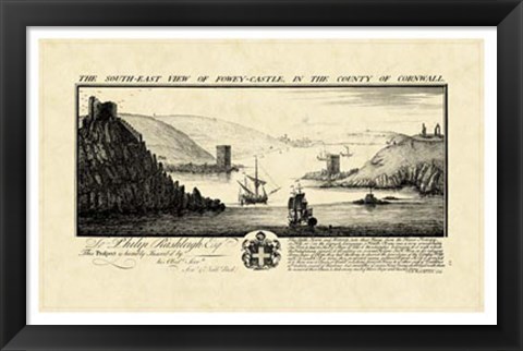 Framed Vintage Fowey Castle Print