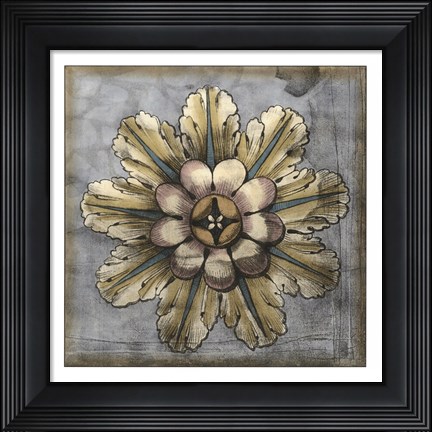Framed Rosette &amp; Damask II Print