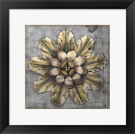 Framed Rosette &amp; Damask II Print