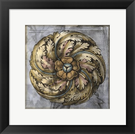Framed Rosette &amp; Damask III Print