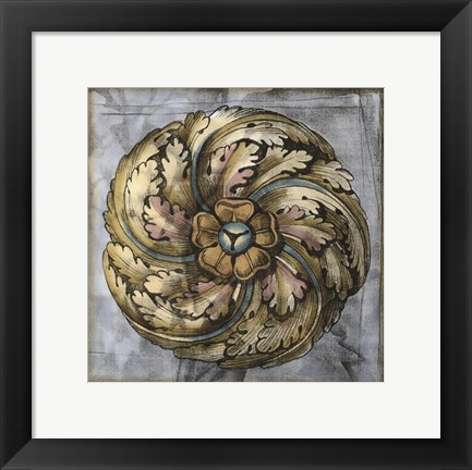 Framed Rosette &amp; Damask III Print