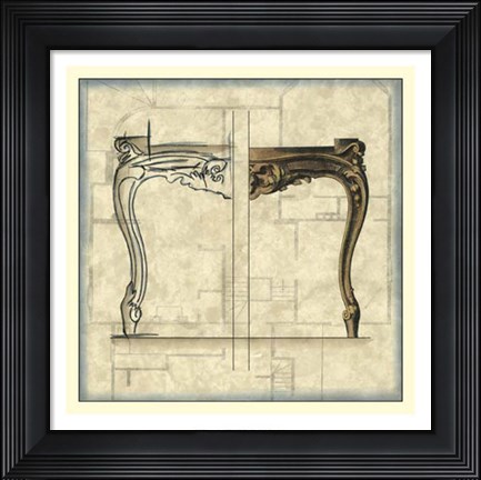 Framed Furniture Sketch I Print