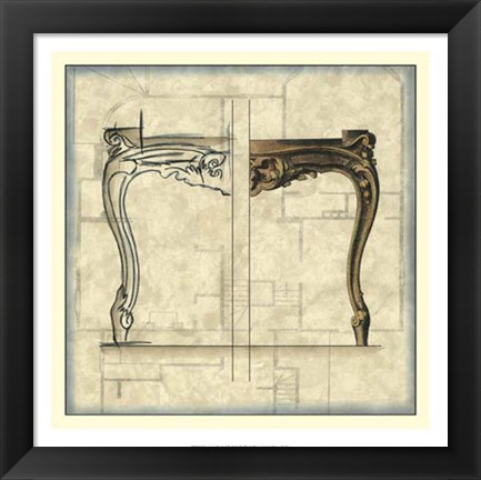 Framed Furniture Sketch I Print