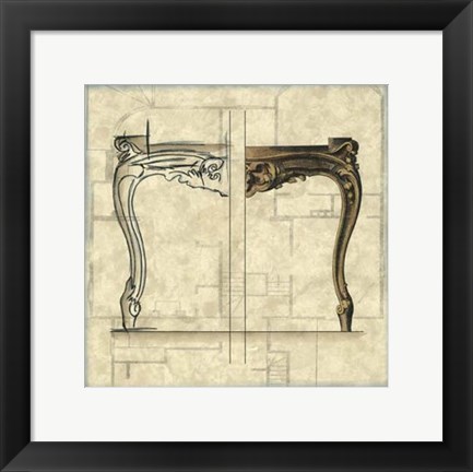 Framed Furniture Sketch I Print