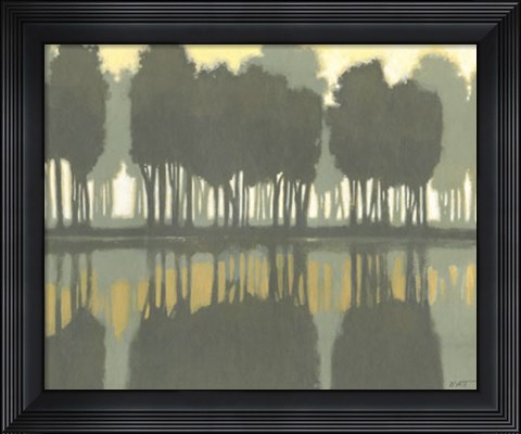 Framed Lake at Dawn I Print