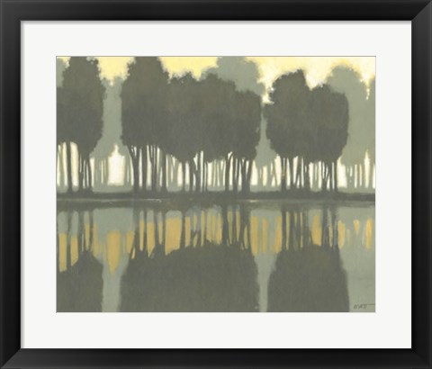Framed Lake at Dawn I Print