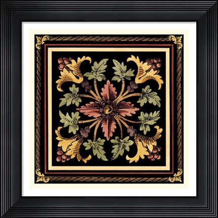 Framed Decorative Tile Design I Print