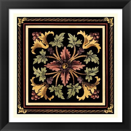 Framed Decorative Tile Design I Print