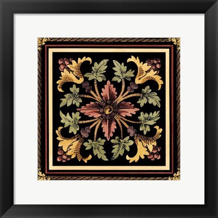 Framed Decorative Tile Design I Print