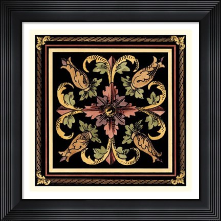 Framed Decorative Tile Design II Print