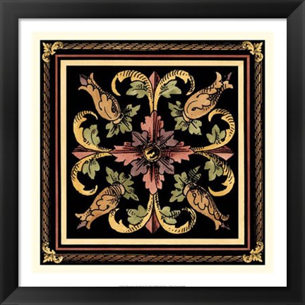 Framed Decorative Tile Design II Print