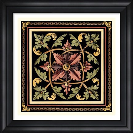Framed Decorative Tile Design III Print