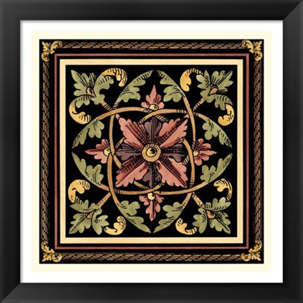 Framed Decorative Tile Design III Print