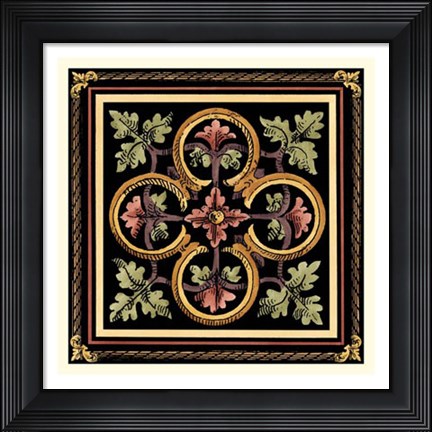 Framed Decorative Tile Design IV Print