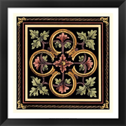 Framed Decorative Tile Design IV Print