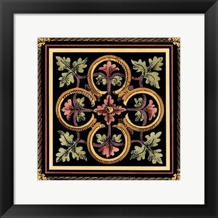 Framed Decorative Tile Design IV Print