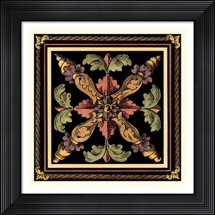 Framed Decorative Tile Design V Print