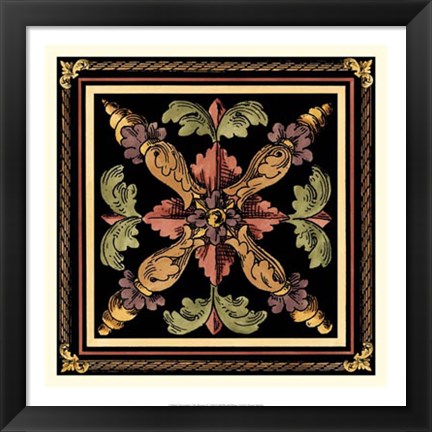 Framed Decorative Tile Design V Print