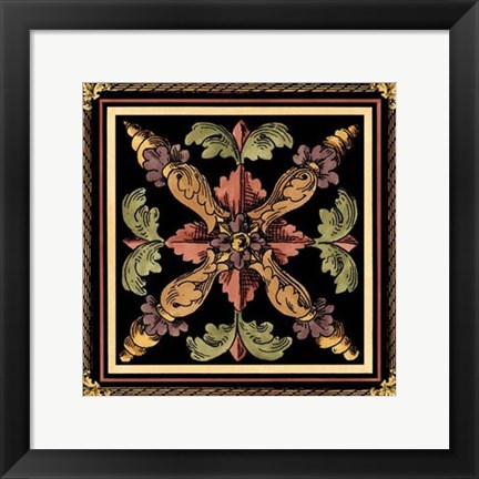 Framed Decorative Tile Design V Print