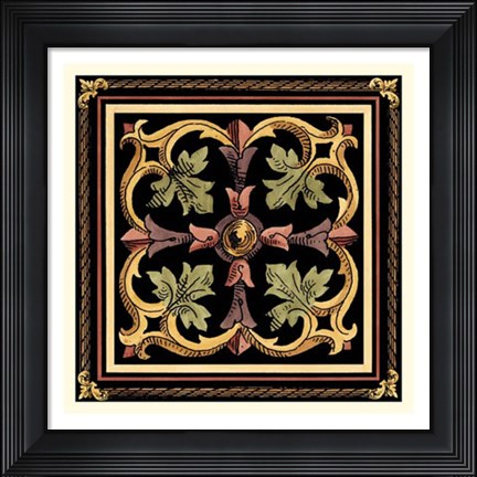 Framed Decorative Tile Design VI Print
