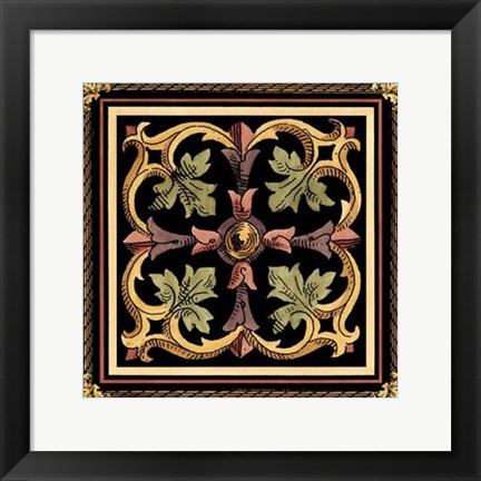 Framed Decorative Tile Design VI Print