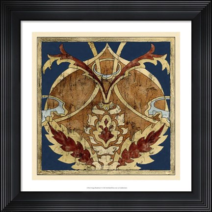 Framed Vintage Woodblock V Print