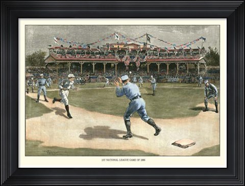 Framed National League Game 1886 Print