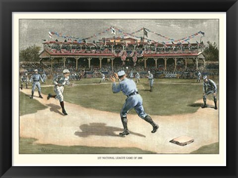 Framed National League Game 1886 Print