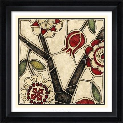 Framed Floral Mosaic I Print