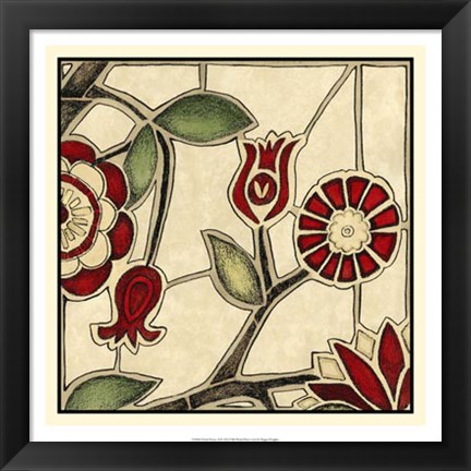 Framed Floral Mosaic II Print