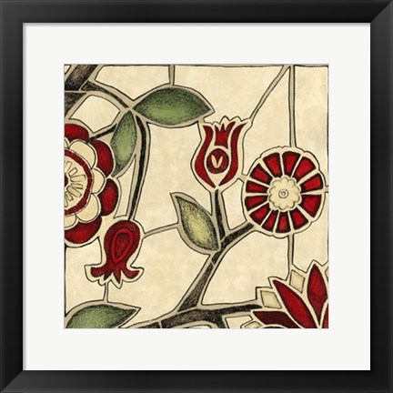 Framed Floral Mosaic II Print