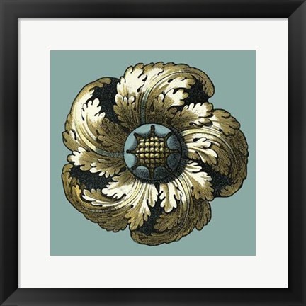 Framed Floral Medallion II Print