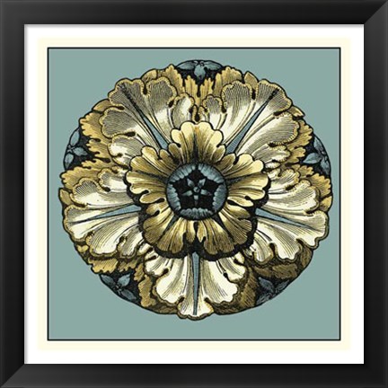 Framed Floral Medallion V Print