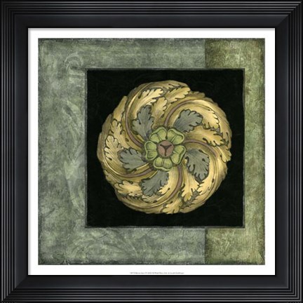 Framed Rosette Inset I Print