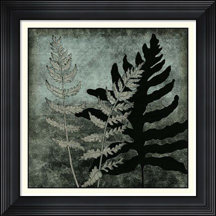 Framed Illuminated Ferns I Print
